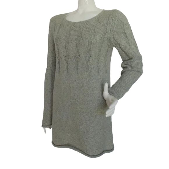 J.JILL Sweater/Knit Tunic, S, Gray Mini, Cable knit, Long sleeve, Chunky knit - Picture 4 of 12
